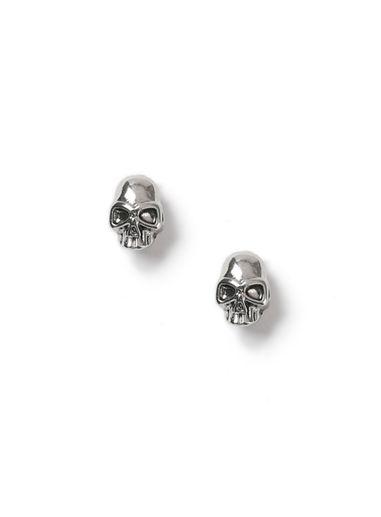 Topman Mens Silver Skull Stud Earrings*