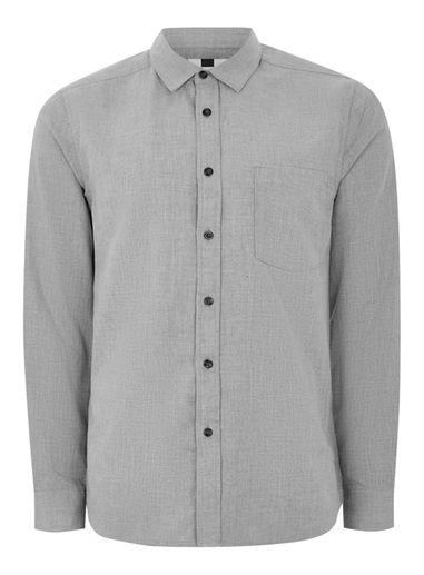 Topman Mens Green Gray Flannel Shirt