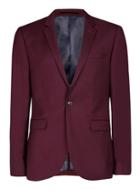 Topman Mens Red Burgundy Twill Skinny Fit Suit Jacket