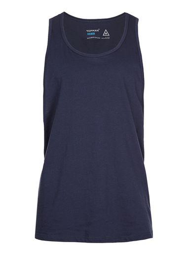 Topman Mens Blue Navy Slim Fit Tank