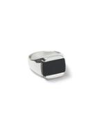 Topman Mens Black Silver Inlay Ring*