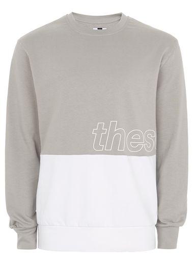 Topman Mens Pink Gray And White 'these Days' Sweatshirt