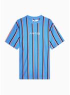 Topman Mens Blue Port Pique Stripe T-shirt