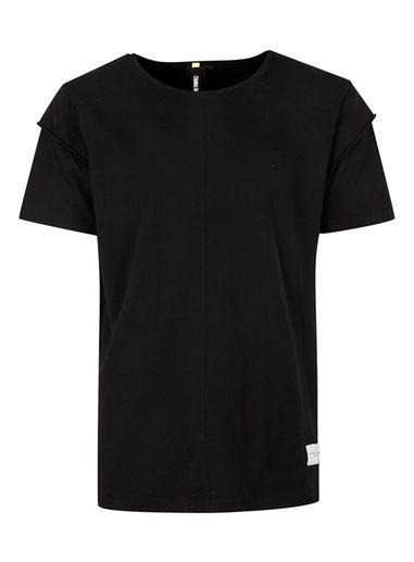 Topman Mens Criminal Damage Black Layered Sleeve T-shirt*