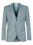 Topman Mens Blue Crosshatch Skinny Fit Suit Jacket