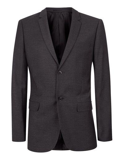 Topman Mens Grey Charcoal Check Slim Fit Suit Jacket