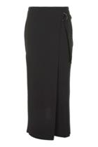 Topshop Wrap Cropped Wide Leg Trousers