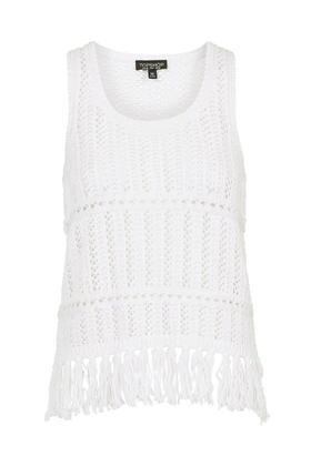Topshop Stitchy Fringe Vest