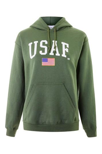 Topshop Usaf Slogan Hoodie By Tee & Cake
