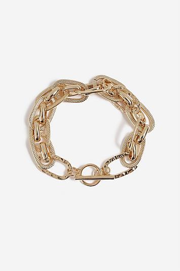 Topshop *hammered Link Chain Bracelet