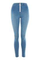 Topshop Moto Blue Zip Front Joni Jeans