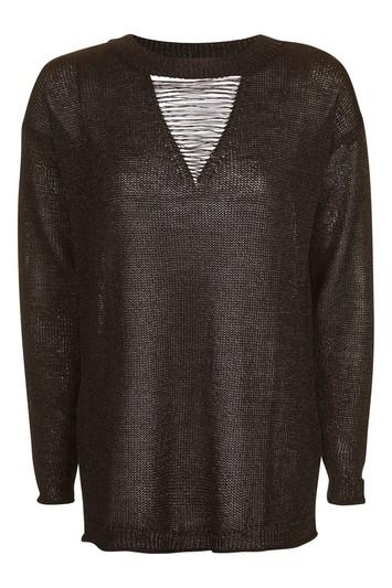 Topshop Ladder V-front Knitted Jumper