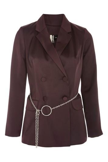 Topshop Chain Belted Jacket