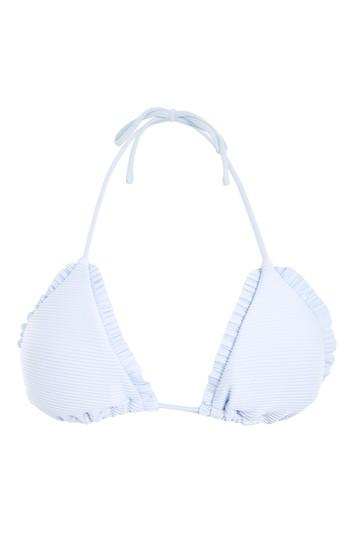 Topshop Rib Frill Triangle Bikini Top