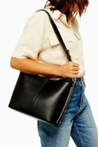 Topshop Bee Black Studded Hobo Bag