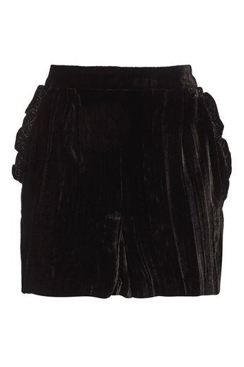 Topshop Velvet Frill Shorts