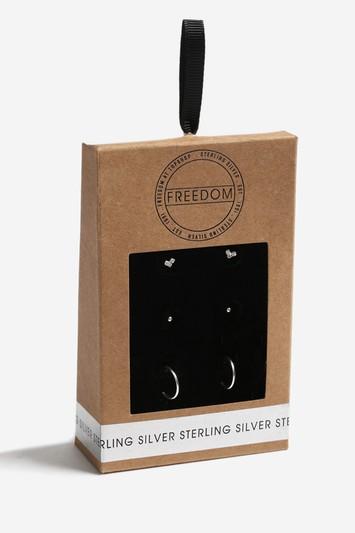 Topshop Sterling Silver Mixed Shape Earrings
