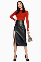 Topshop Leather Look Pencil Skirt