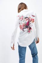 Topshop Scorpion Embroidered Shirt