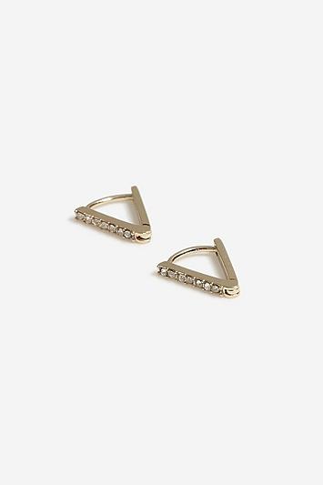 Topshop Finer Stone Crystal Triangle Earrings