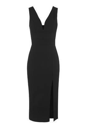 Topshop *deep Plunge Bodycon Midi By Wal