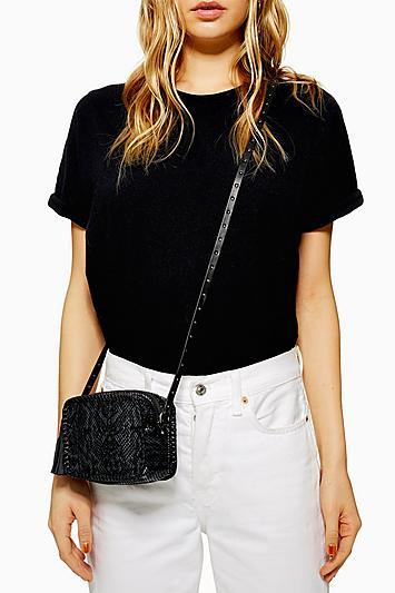 Topshop Snake Whipstitch Cross Body Bag