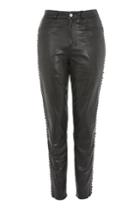 Topshop Leather Lace Up Trousers