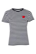 Topshop Petite Stripe Heart Embroidered T-shirt