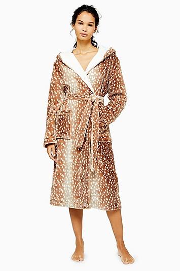 Topshop Bambi Spot Long Dressing Gown