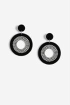 Topshop Black Disc Drop Earrings
