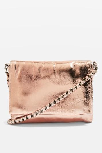 Topshop Leather Puff Chain Cross Body Bag