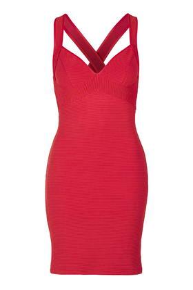 Topshop Plunge Ribbed Bodycon Dress