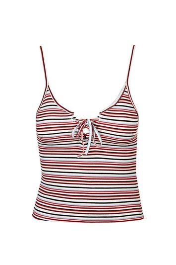 Topshop Multi Stripe Tie-up Cami