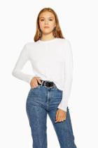 Topshop Long Sleeve Twist Waffle T-shirt