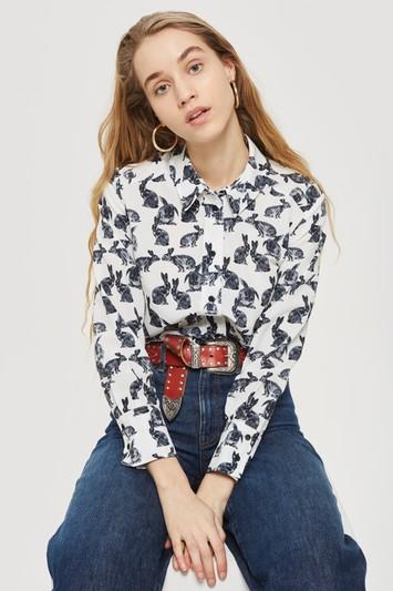 Topshop Petite Bunny Natalie Shirt