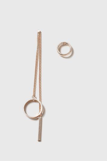 Topshop Circle And Stick Mismatch Earrings