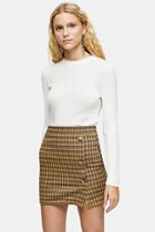 Topshop Ivory Chevron Knitted Top