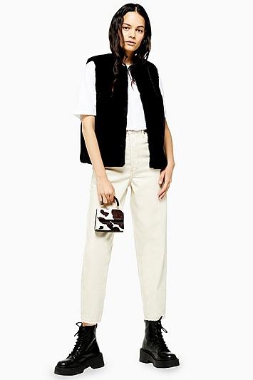 Topshop Black Faux Fur Gilet