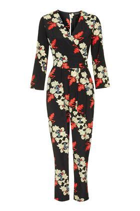 Topshop Iris Print Wrap Jumpsuit