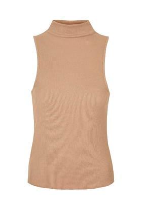 Topshop Tall High Neck Ribbed Funnel Neck Top