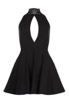 Topshop *high Neck Keyhole Skater Dress By Rare