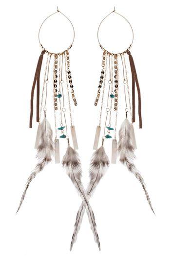 Topshop *statement Feather Earrings By Orelia