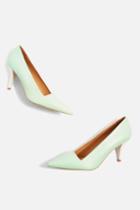 Topshop Jubilee Green Pointed Court Shoes