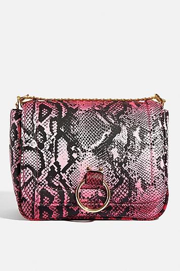 Skinny Dip *roxy Pink Snake Cross Body Bag By Skinnydip