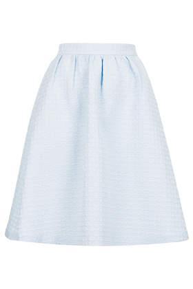 Topshop Texture Gathered Knee Midi Skirt