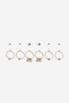 Topshop Gold Stud And Charm Hoops