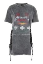 Topshop 'metallica' Lace Up T-shirt Dress By And Finally