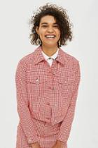 Topshop Moto Dogstooth Fitted Jacket