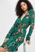 Topshop Floral Print Wrap Dress By Yas
