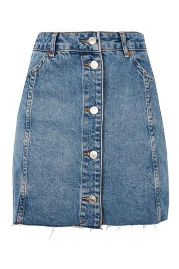 Topshop Moto Button Front Mini Skirt